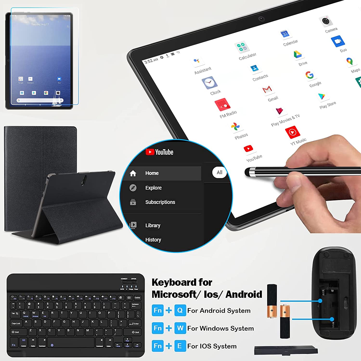 MEBERRY Android 10.0 Tablet keyboard and pen
