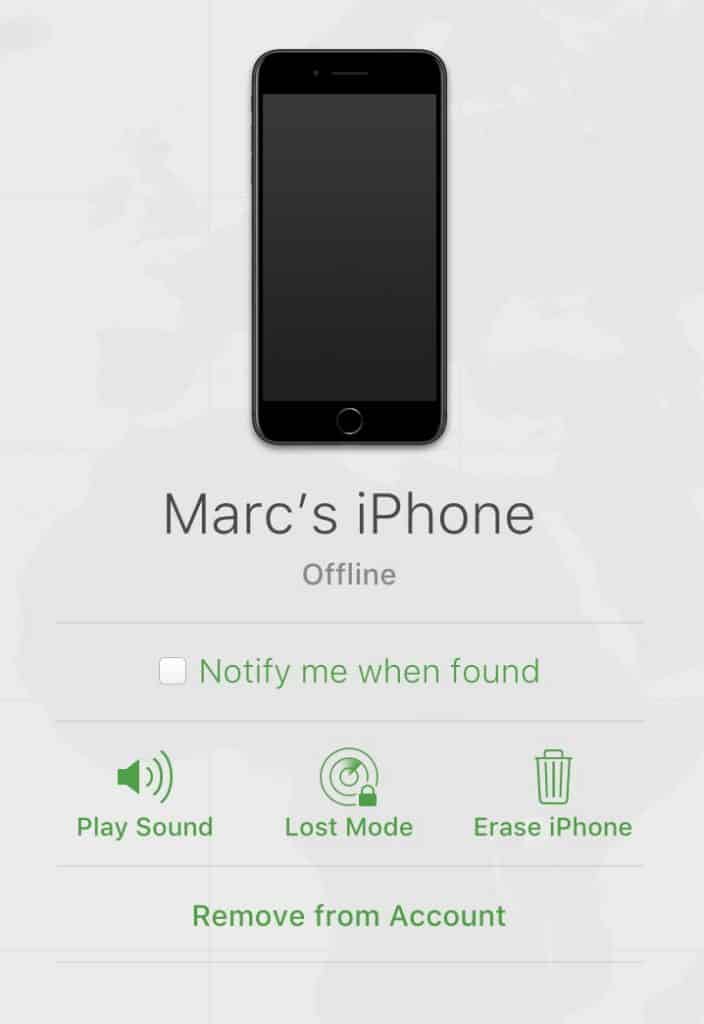 icloud findmy iphone offline