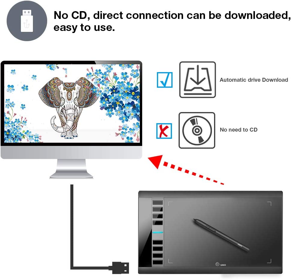 Drawing Tablet UGEE M708 connection