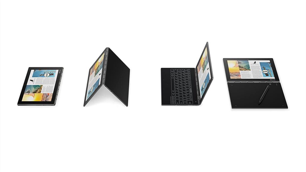 Lenovo Yoga Book in different positions