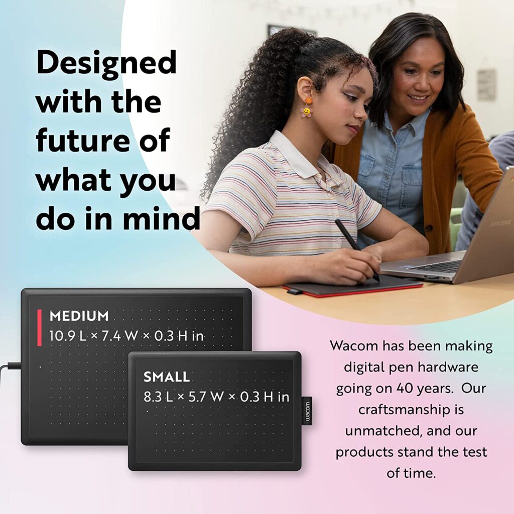 One by Wacom Medium Graphics Drawing Tablet in different sizes