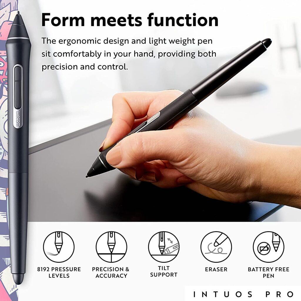 Wacom PTH660 Intuos Pro Digital Graphic Drawing Tablet pen features