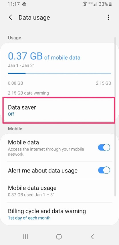 Switch to the Data Saver Mode on your Phone
