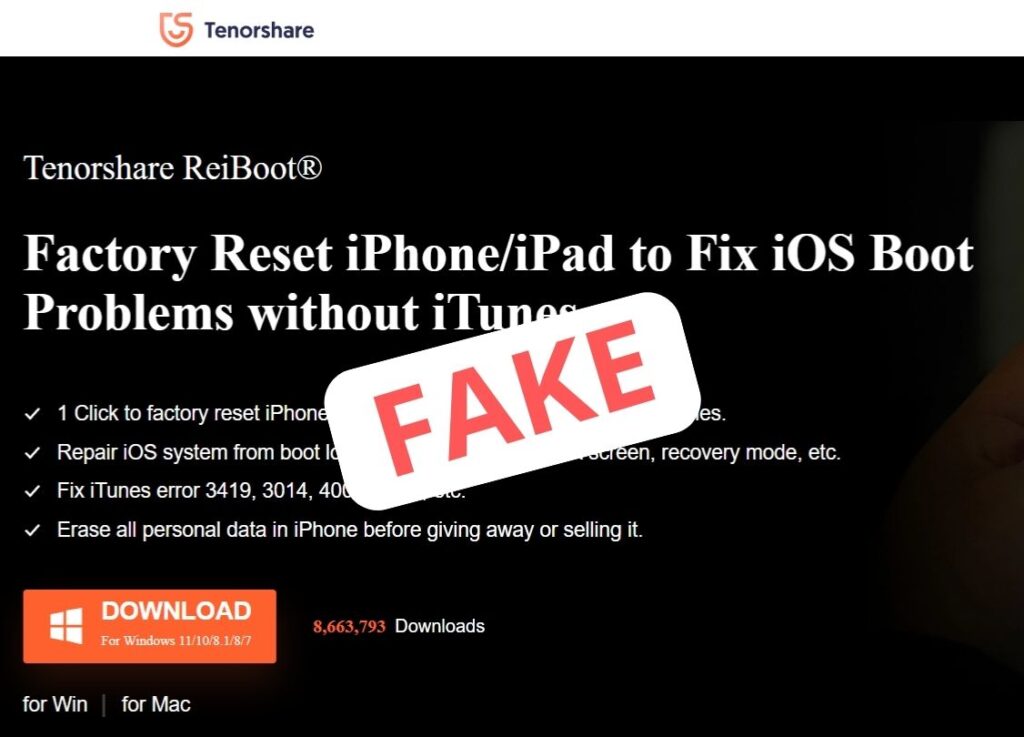 fake app for factory reset iPad without Apple ID